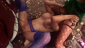 Suzie Best a Valerie Pearl divoký skupinový sex v zahradě