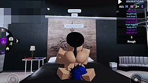 Rich femboy gets fucked hard in Roblox game session