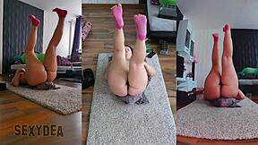 Triple Cam View Captures My Naked Workout in Raw Detail. Watch Every Move Up Close for Maximum Thrill