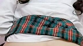 Student with Nice Ass Orgasms After School, Wets Panties