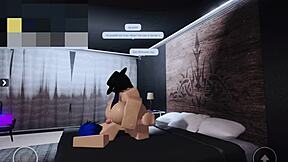 Rich femboy gets fucked hard in Roblox game session