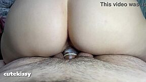 tight pussy tears condom during riding creampie