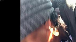 Ebony Snowboarder Gags On Big Black Cock In The Car, Swallowing Every Drop!