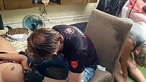 Tattoo Session Turns Into Wild Orgy With Mirella Mansur