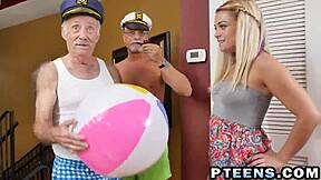 Damn! Blonde Teen Handles Two Dongs in Wild 3some!