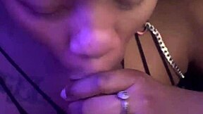 ebony facial with moaning and licking