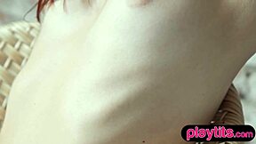 skinny teen strips, shows pierced nipples and cute ass