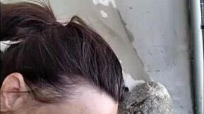 milf milks cock subtly at pool resort