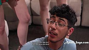 Serial panty sniffer gets his fix from a mob of milfs