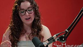 cute brunette nerd leana lovings in casting interview