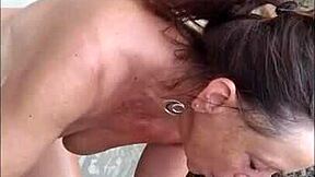 milf milks cock subtly at pool resort