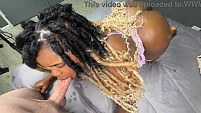 Sexy Black Girl Worships Ass And Gets Deepthroat Creampie