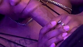 ebony facial with moaning and licking
