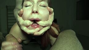 Redhead amateurs handle two dicks in rough doggystyle and cowgirl creampie