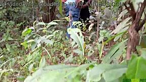 Fucking Hard in the Bush with Black Fat Pussy