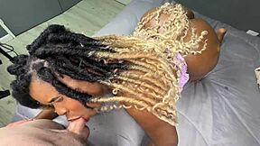 Sexy Black Girl Worships Ass And Gets Deepthroat Creampie