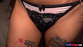 Half Asian Everylin Flaunts Tattoos During Hot Action