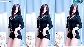 Specific Cute Korean Girl Dancing in a Captivating Performance