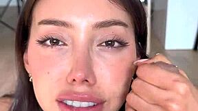 Is Ruthlee teasing her stepbrother with her big tits before fucking him in POV?