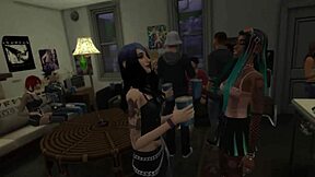 Pov Sex with Goth Chick at Wild Party