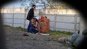 Latina Teen Slams Her Tight Pussy on Mexican Boss Outdoors in Security Cam Footage.