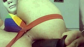 Bear cub fucks himself with fat black dildo