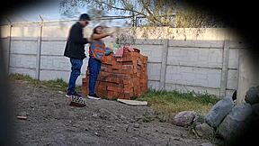 Latina Teen Slams Her Tight Pussy on Mexican Boss Outdoors in Security Cam Footage.