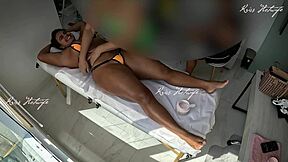 Tanned Amateur With Big Pussy Gets Massage In Micro Bikini Stuffed Inside