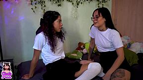 my rebellious friend convinces me to skip class for scissoring fun and games