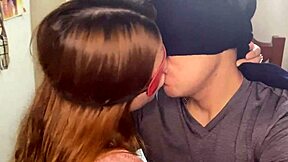 hey, teaching hot kissing lessons to my latina stepsister in class