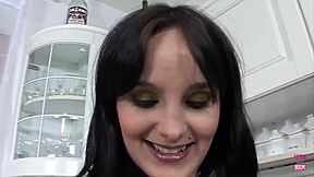 fingerin’ herself, then banged with cum on pregnant belly