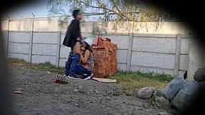 Latina Teen Slams Her Tight Pussy on Mexican Boss Outdoors in Security Cam Footage.