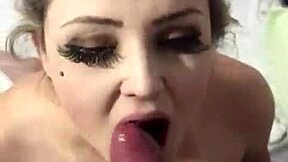 Deepthroat oral sex professional style cum on face