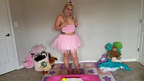 Blonde Princess Sits On Cake In Taboo Roleplay!