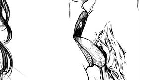 speed drawing of ffm threesome by artist kramer krameroff