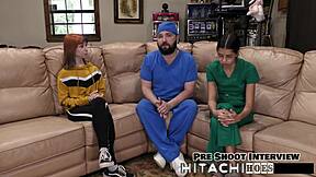 wow, freshman Ditria Rose gets a wild Hitachi orgasm with pierced nipples up close!