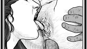 speed drawing of ffm threesome by artist kramer krameroff