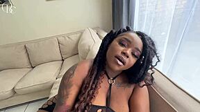 Pretty black girl takes huge anal fucking from white guy