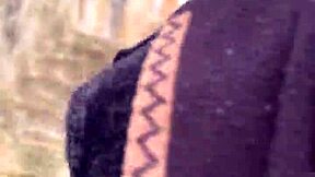 pretty girl with brown eyes climbing the street hill excitedly