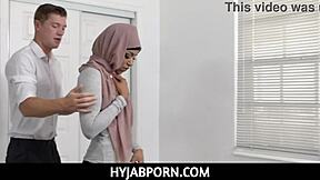 milu blaze, the ebony teen in hijab, gets fucked by stepbro who respects her deeply in hijabporn