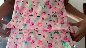 spy camera catches innocent curvy teen in pajamas at college dorm, totally unaware