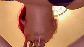 close up sloppy blowjob with throat cum