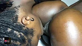 ebony lovers play in hotel room