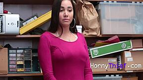 karlee grey, the busty stripper, gets called in for interrogation at the shop