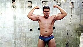 Yuri gaucho bodybuilder gets horny and unloads cumload