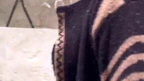 pretty girl with brown eyes climbing the street hill excitedly