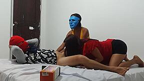 Girlfriend brings best friend home to learn intense blowjob techniques from milf