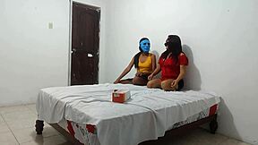 Girlfriend brings best friend home to learn intense blowjob techniques from milf