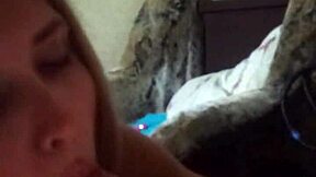 Young blonde delivers a powerful blowjob in this homemade video