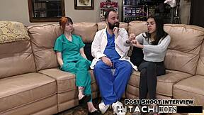 wow, freshman Ditria Rose gets a wild Hitachi orgasm with pierced nipples up close!